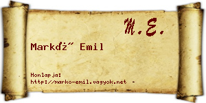 Markó Emil névjegykártya