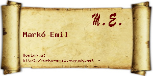 Markó Emil névjegykártya